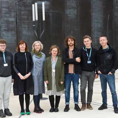 Tóki Jansson, Helen Takkin, Pola Rader, Gailė Garnelytė, Armands Začs, Johannes Vang, Inuk Jørgensen (FUTURE NORTH talents) © Nordische Filmtage Lübeck / Christine Rudolf