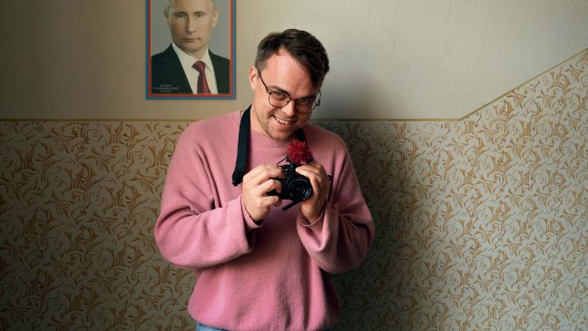 Pavel Talankin mit Putinbild