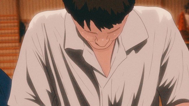 Close-Up eines Manns der nach unten schaut